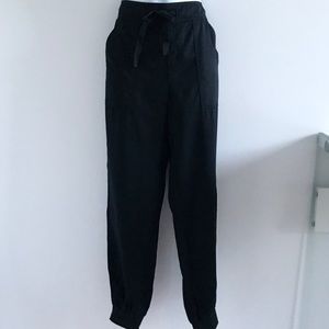 Forever 21 Contemporary Black Pants Long Woven Summer Pants Cuffed Bottom